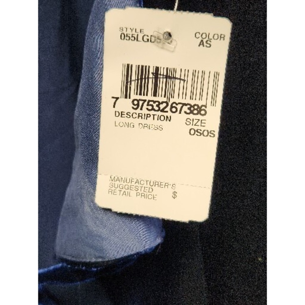Aidan Mattox Women's Blue Velvet Tie Wrap Cape Maxi Gown Dress Size US 4 New - Picture 3 of 10